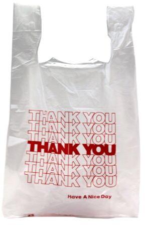 Printed Polythene plastic carry bags, Color : White