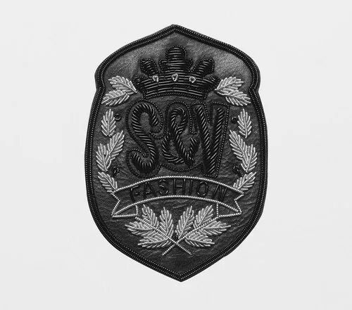 Embroidered Fashion Badges, Color : Black White