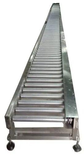 Polished SS Powered Roller Conveyor, Length : 10m