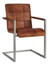 INDUSTRIAL IRON METAL DESI LEATHER LIVING ROOM CHAIR