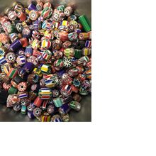 Chevron glass beads in assorted multi coloured designs suitable