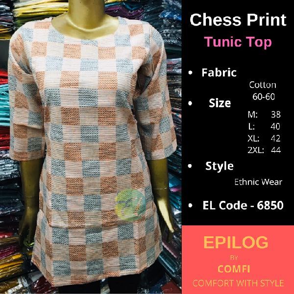 EPILOG Chess Print Tunic Top