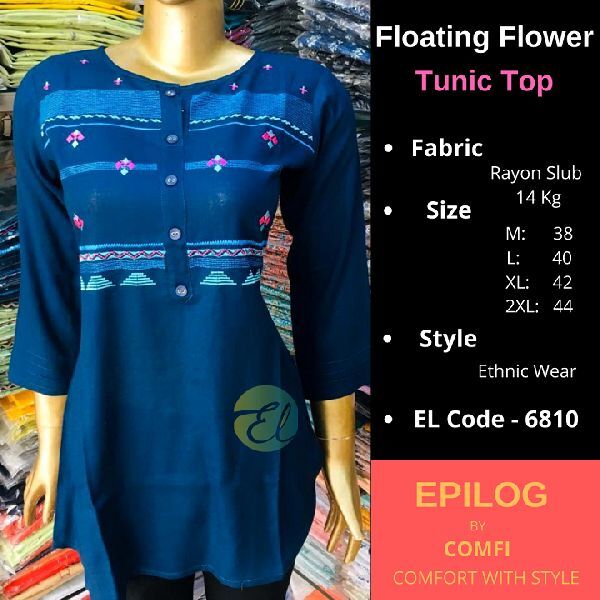 EPILOG Floating Flower Tunic Top, Size : M, XL, XXL
