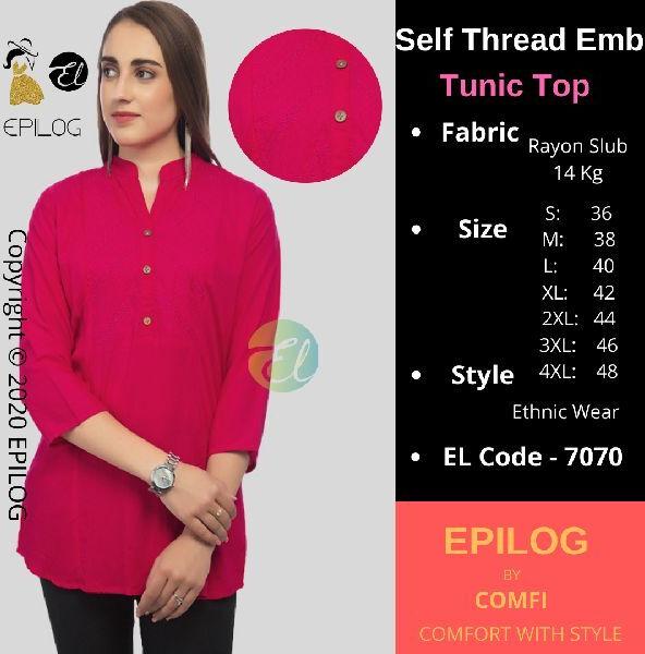 EPILOG Women Embroidered Tunic Top, Size : XL, XXL