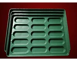 Rectangular Alu steel Hot Dog Tray, Color : green