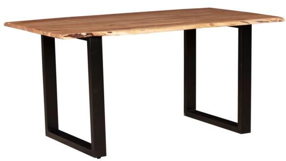 Wooden Dining Table with Iron Legs