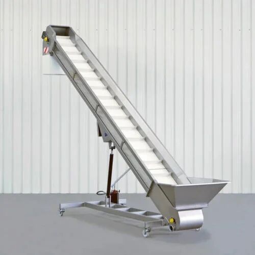 Stainless Steel Motorized Inclined Conveyor, Rated Power : 5.5-15 kW
