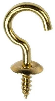 Brass Cup Hooks, Color : Golden