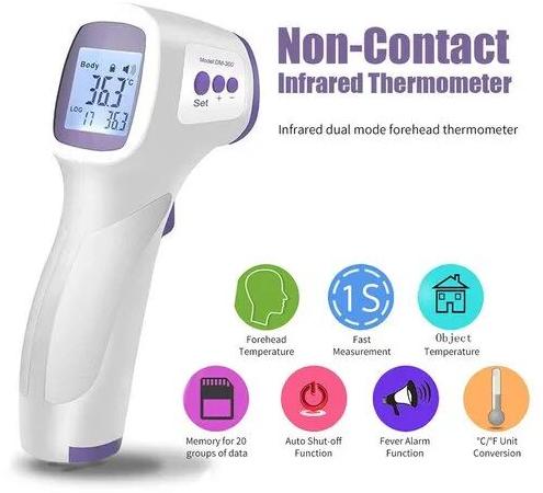 ABS Digital Infrared Thermometer, Color : White