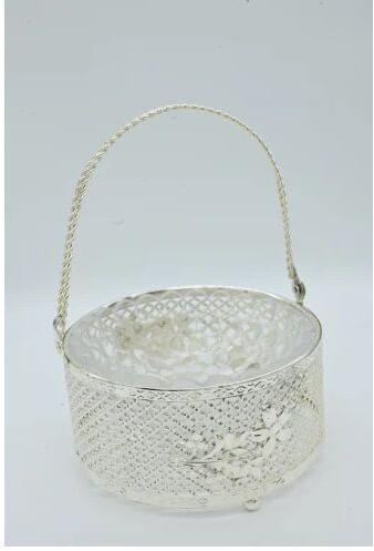 Brass Silver Plated Basket, Size : 3 Inch (diameter)