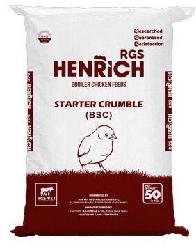 RGS Henrich Broiler Starter Crumble Feed, Packaging Type : Double Laminated PP bag