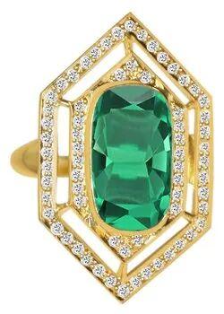 Emerald Diamond Ring, Gender : Women's