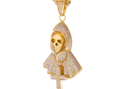 Iced Out Micro Pave Death Pendant