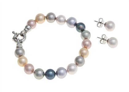 Silver Plated Womens Pearl Bracelet