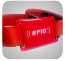 Plastic Buckle Fabric RFID Wristband, Size : 350mm