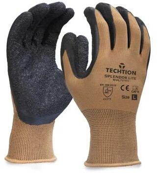 Rubber Industrial Safety Gloves, Size : Large