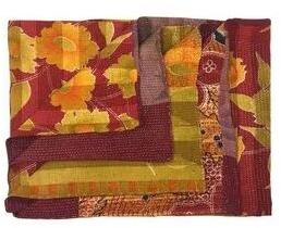 Cotton Printed Vintage Kantha Quilt, Color : Multicolor