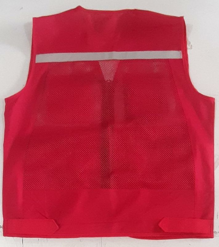 Zipper Sleeveless Evion ES-16200 Red Reflective Safety Jacket at Best ...