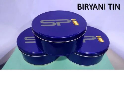 Round Biryani Tin Containers, Color : Multicolor