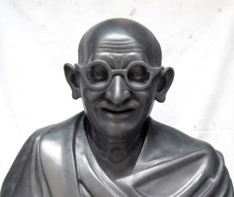 24 Inch Black Marble Mahatma Gandhi Statue