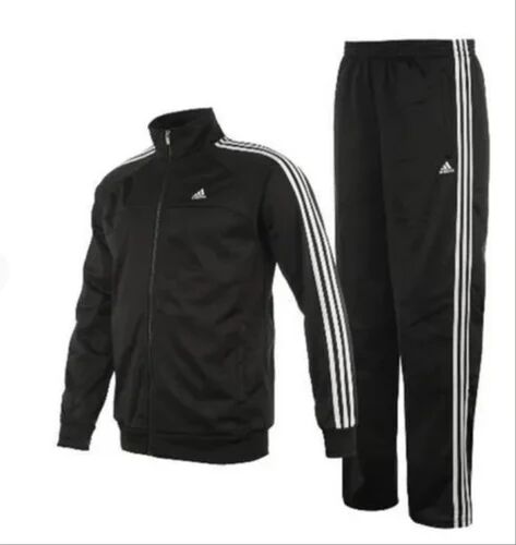Full Sleeves Polyester Adidas Tracksuit, Color : Black White
