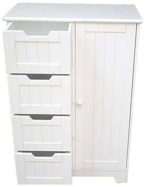 White Wood Floor Standing Storage Cabinets