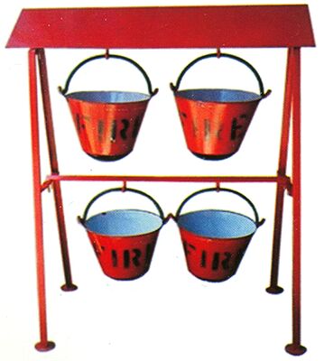 Fire Buckets With Stand, Color : Red