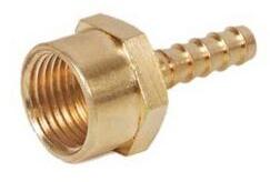 Natural Brass Hose Nipple Female, Size : 1/8