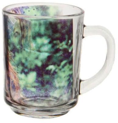 Printed Sublimation Glass Mug, Size : 11OZ