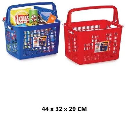 Plastic Shopping Basket, Color : Red, Blue