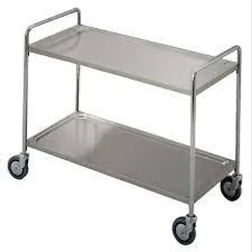 Stainless Steel Service Trolley, Color : Silver