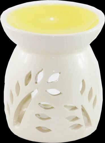 Yellow Glossy Ceramic Aroma Diffuser, Size : 4X3.5X3.5 Inch