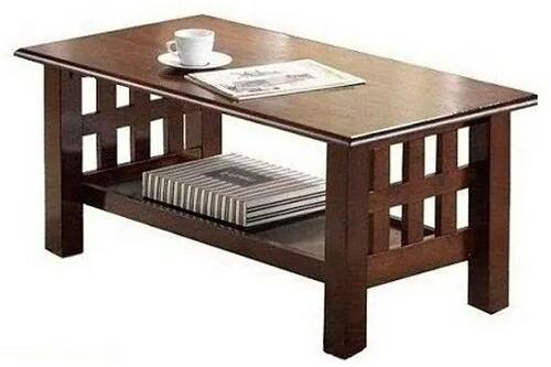 Rectangular Wooden Designer Center Table, Color : Brown