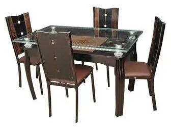 Rectangle Wooden Dining Table Set, Color : Brown