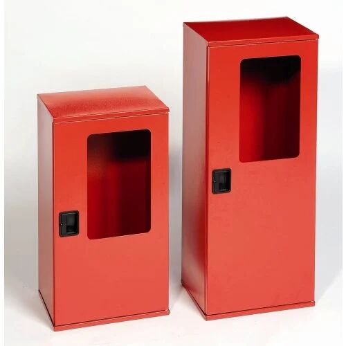 Mild Steel Fire Cabinet, Color : RED