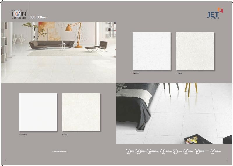Jetgranito Vitrified double charged tiles, Size : 800 X 800 mm, 600 X 600 Mm