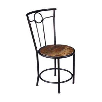 Industrial iron antique finish cello dining chair