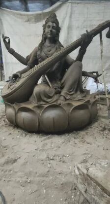 Fiber Saraswati Statue, Size : 4 ft height