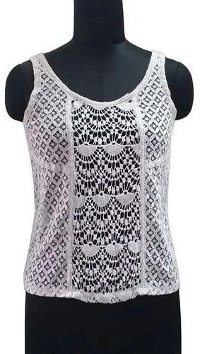 Ladies Sleeveless Net Top, Occasion : Casual