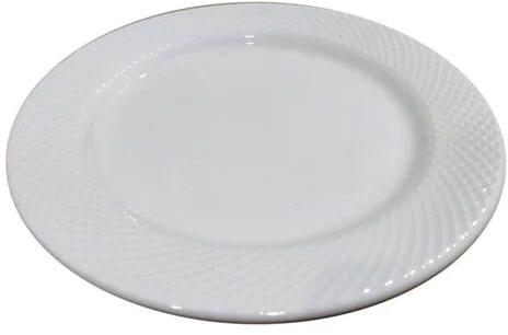 Diamond Round Ceramic Dinner Plate, for Home, Size : 7inch