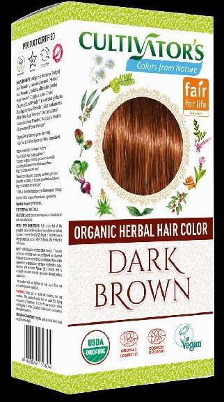 Organic Herbal Hair Color Dark Brown, Certification : Vegan Non-GMO