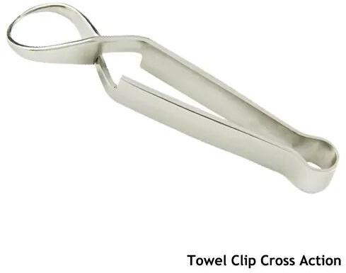 Stainless Steel Towel Clip Cross Action, Color : silver