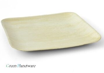 Green Planetware areca leaf plate, Color : Brown, White