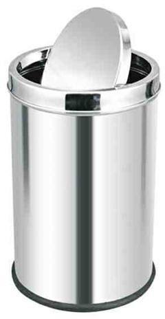 Stainless Steel Dustbin, Color : Silver