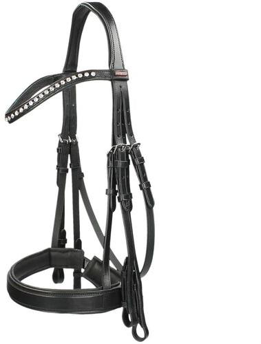 Soft Leather Horse Bridle, Color : Black