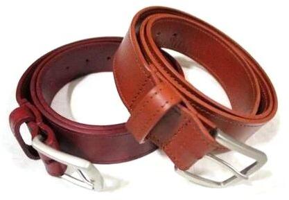 Plain leather belt, Color : Tan Red