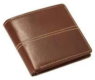 Plain Leather Wallets Mens, Color : Brown