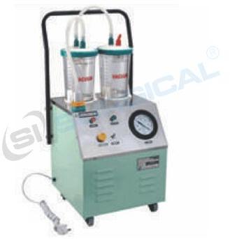 Supreme Powder Coated Mild Steel SUCTION APPARATUS, for Medical, Capacity : -720 mm Hg