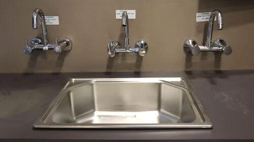 Square Stainless Steel Kitchen Sink, Color : Silver