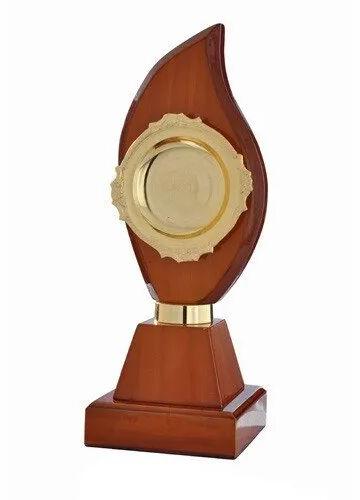 Brown Polished wooden trophy, Pattern : Plain